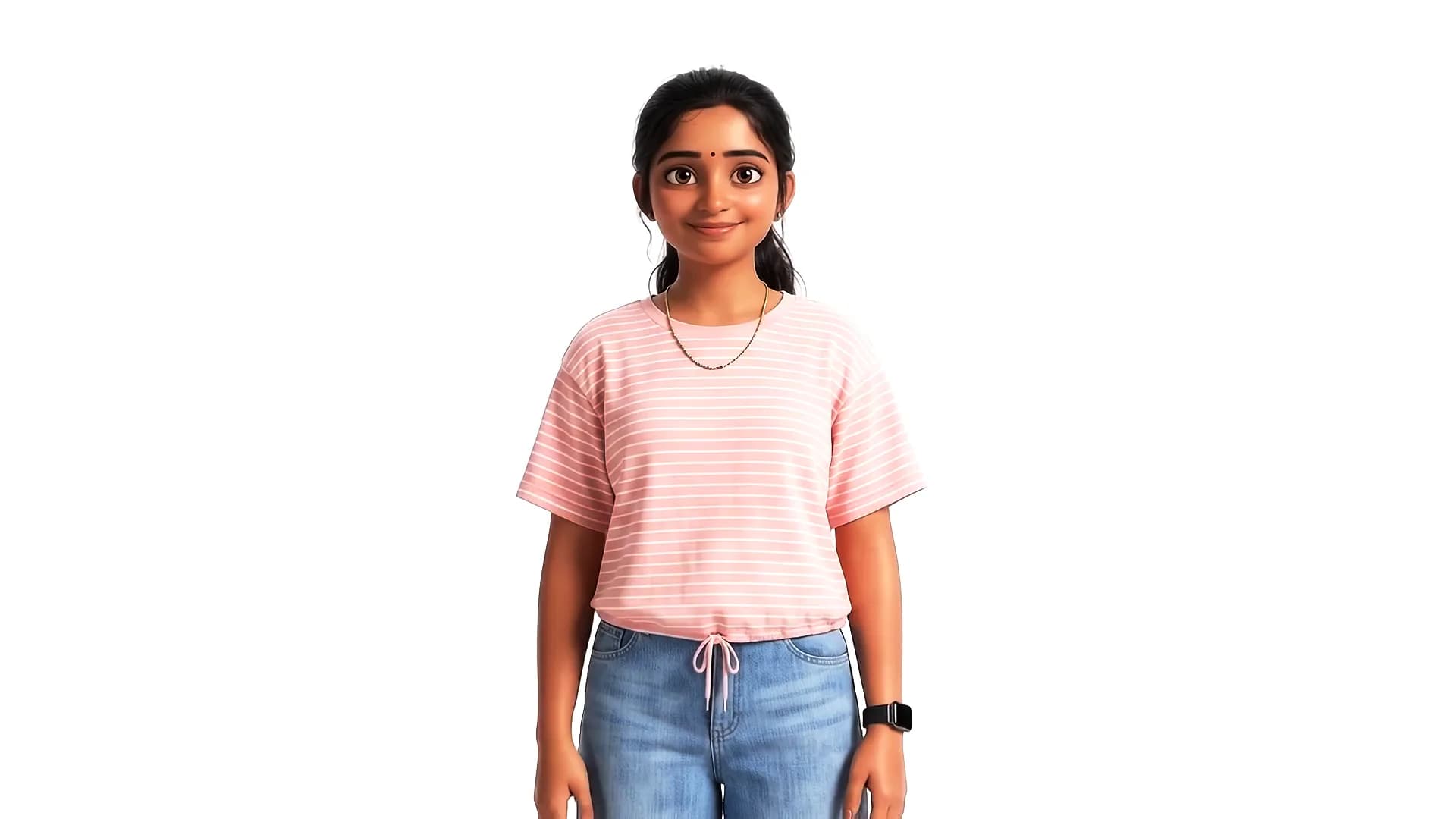 3D animated character of Prameela smiling and waving